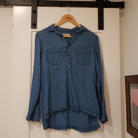 Madewell lightweight indigo popover - Picture 1 of 3